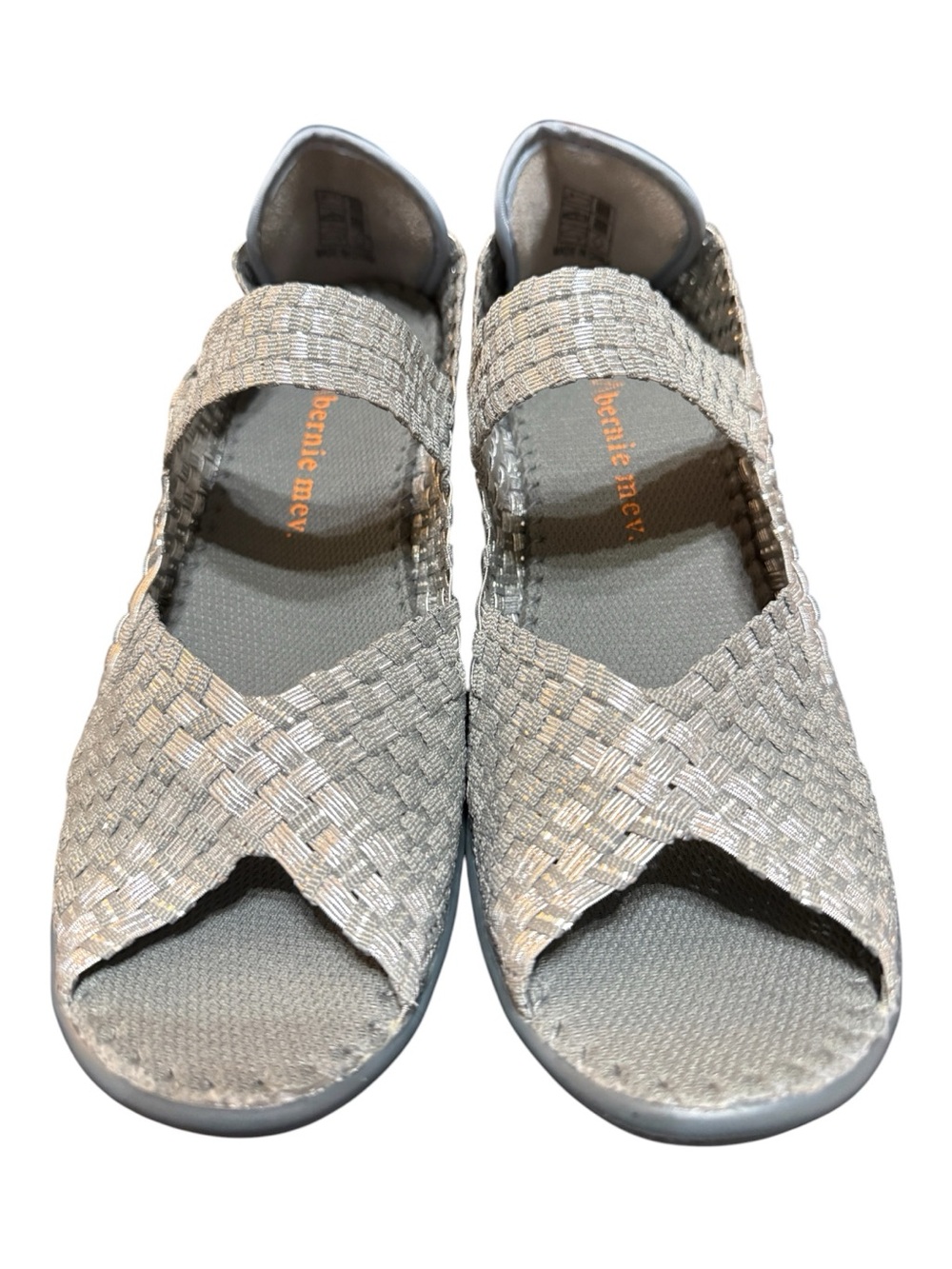 Bernie Mev Metallic Woven Peep Toe Wedge Sandals EU 39 US 8 NWOB